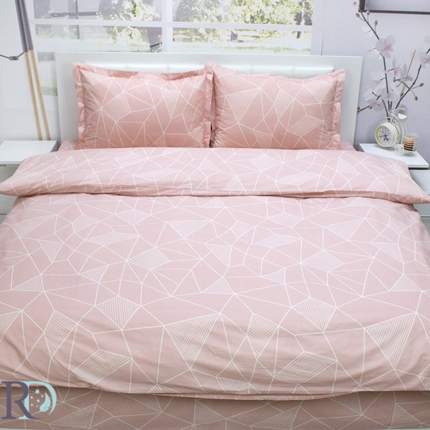 Povlečení bavlna na dvoulůžko Peach Geometric