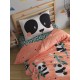 Jednolůžkové povlečení Panda růžové Renforcé