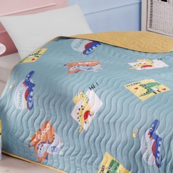 Renforcé přehoz s povlakem Dino Aqua
