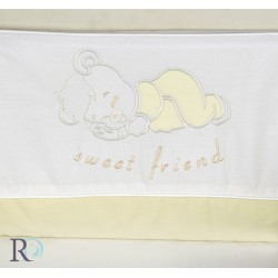 Obkladač pro dětskou postýlku Bavlněný satén Sleeping Bear Žluté