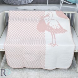 Dětská bavlněná deka Pink stork