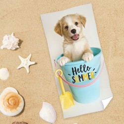 Zábavný plážový ručník Hello Summer