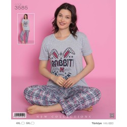 Bavlněná dámská pyžama Zajíček M
