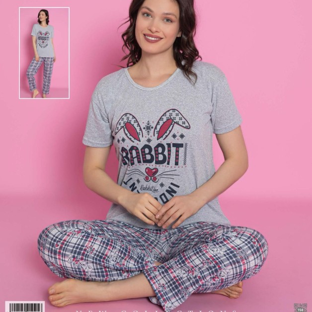 Bavlněná dámská pyžama Zajíček XXL