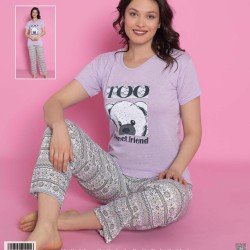 Bavlněná dámská pyžama Panda XXL