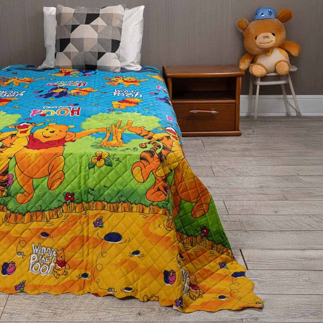 Přehoz na postel do dětského pokoje Medvídek Pú