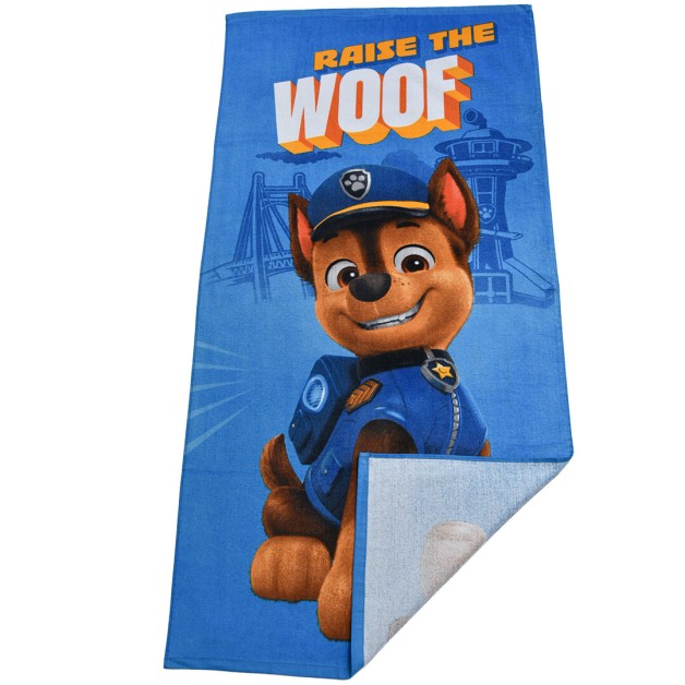 Bavlněný plážový ručník Paw Patrol Chase Woof