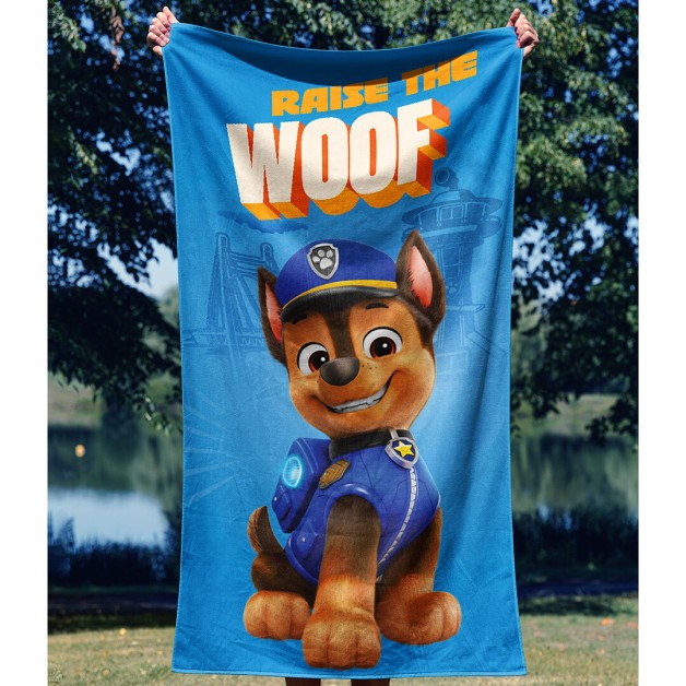 Bavlněný plážový ručník Paw Patrol Chase Woof