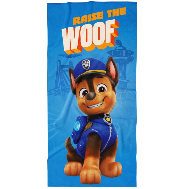 Bavlněný plážový ručník Paw Patrol Chase Woof