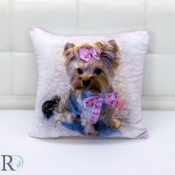 Dekorační polštář Puppy s mašlí